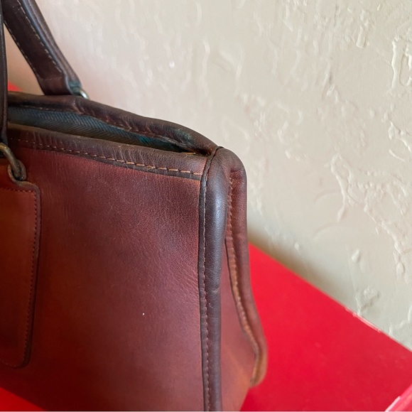 Vintage Coach Slim Satchel Compact Bonnie Cashin Brown Glove Tanned Leather - Picture 4 of 16